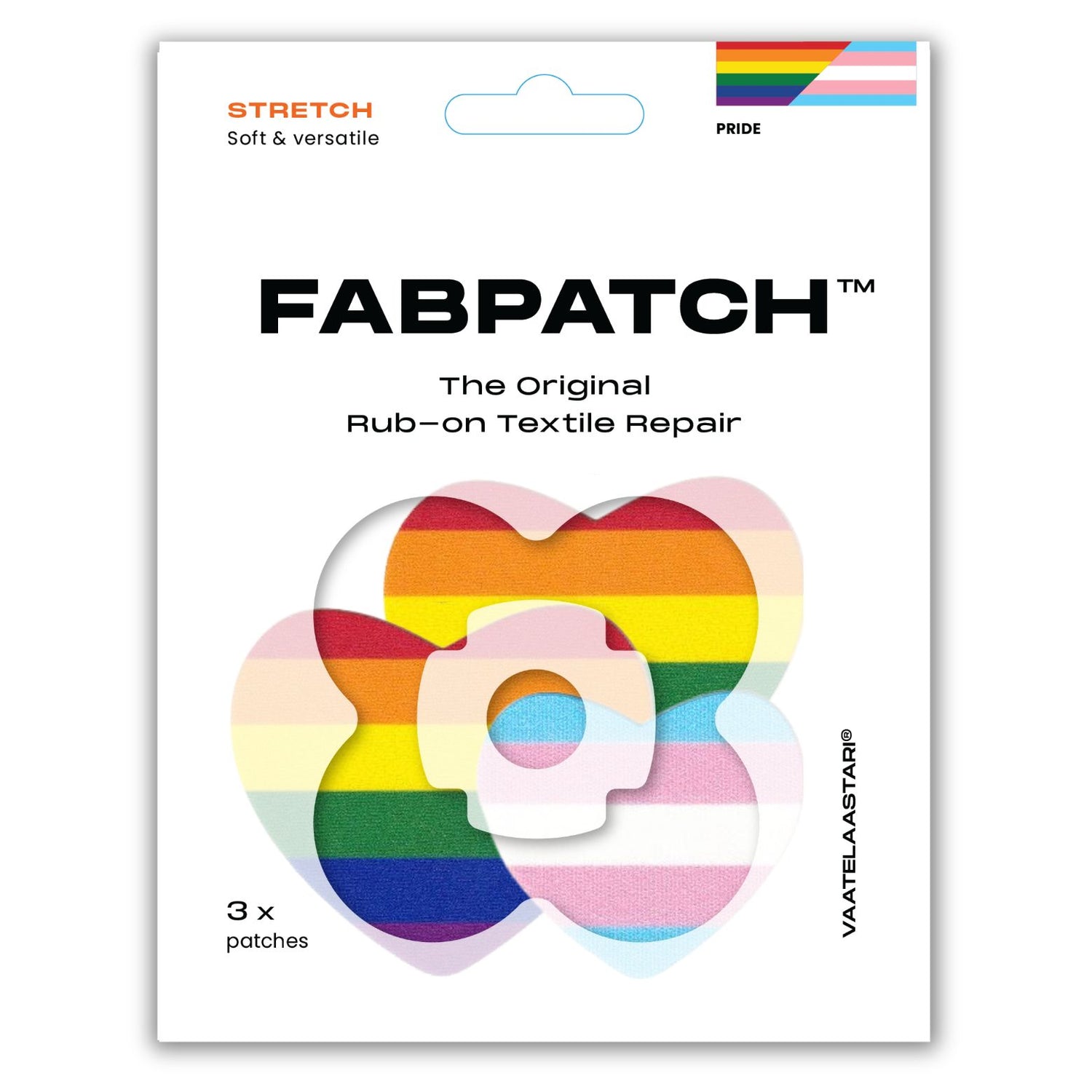 Stretch Pride Vaatelaastari FabPatch korjauspaikka