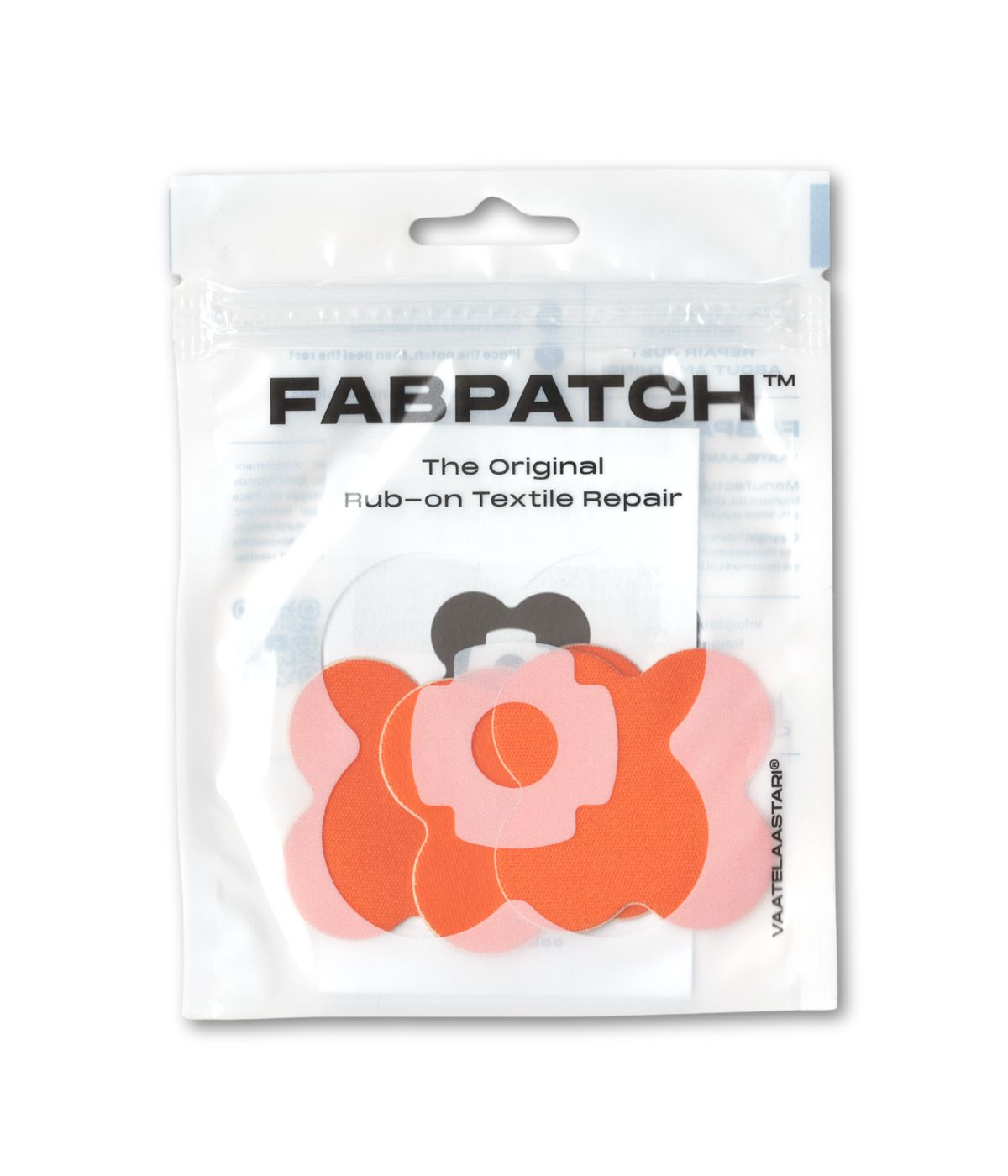 FabPatch Vaatelaastari orange flowers korjauspaikka