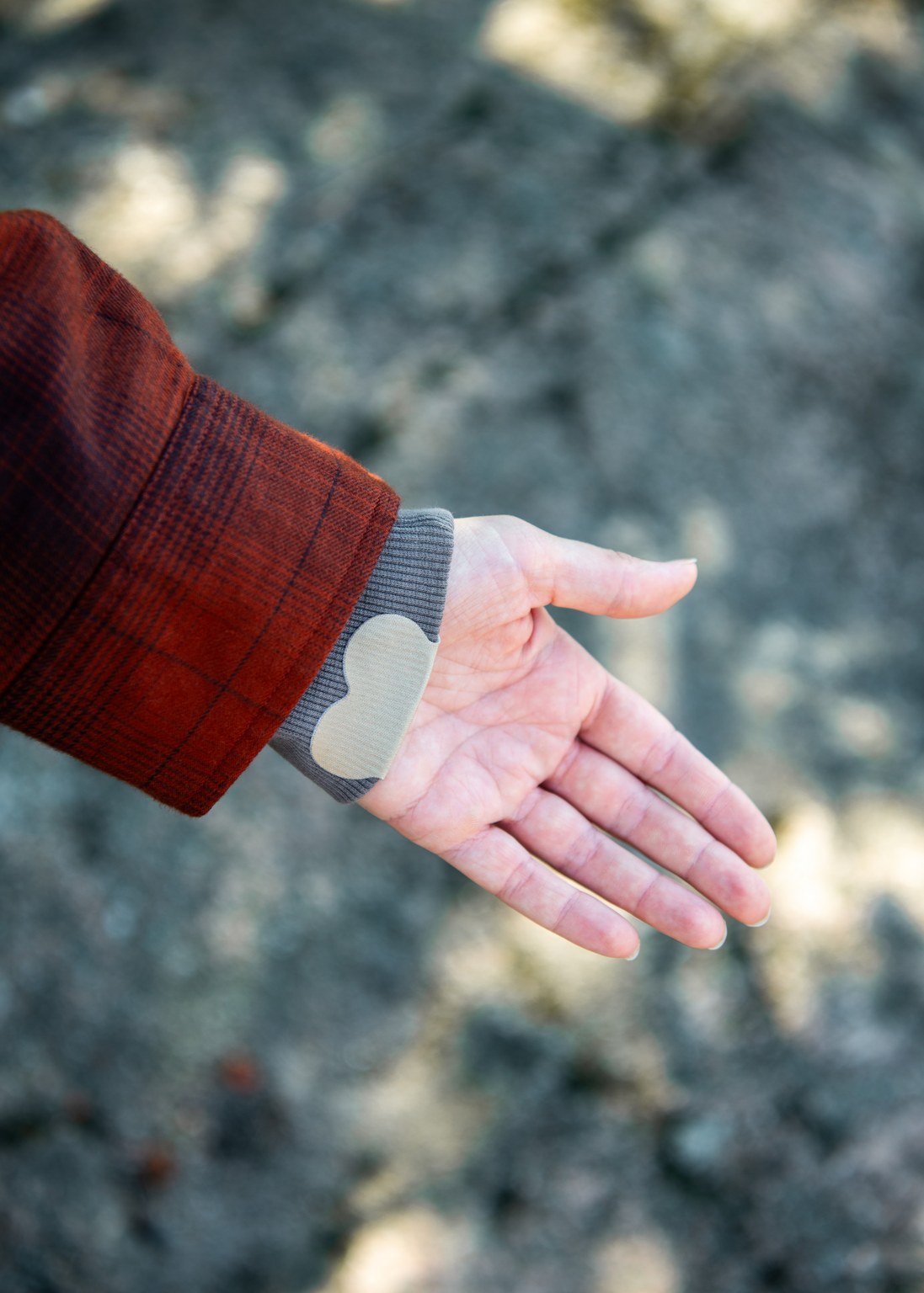 FABPATCH STRETCH Khaki flowers