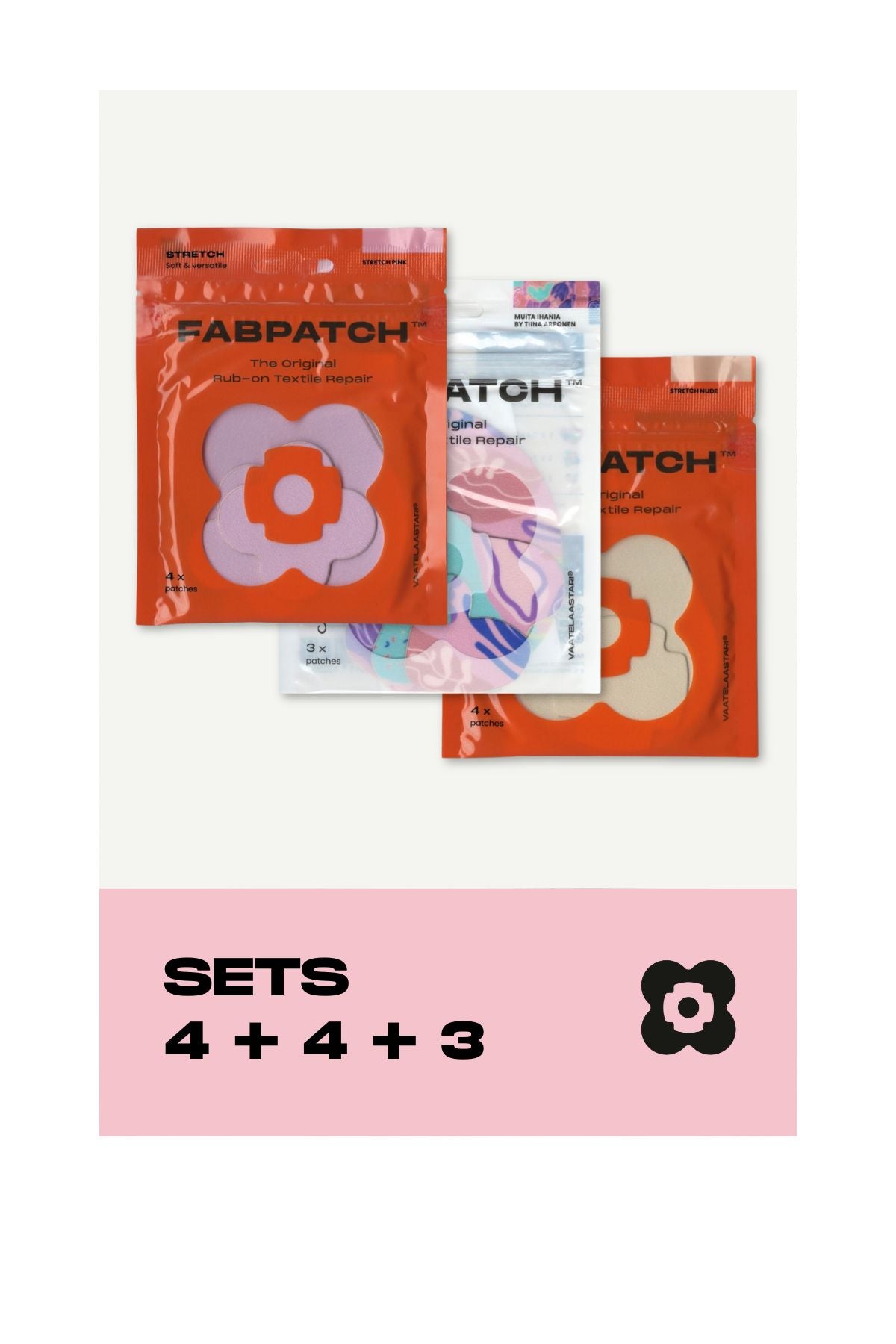 All pastel -setti: STRETCH PINK, STRETCH NUDE, STRETCH MUITA IHANIA