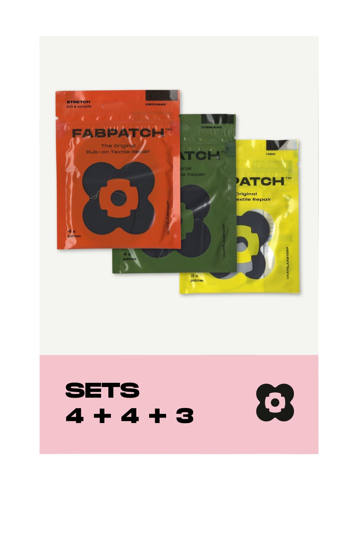 Best sellers -setti: STRETCH BLACK, EXTREME BLACK, REFLECTIVE FABMIX