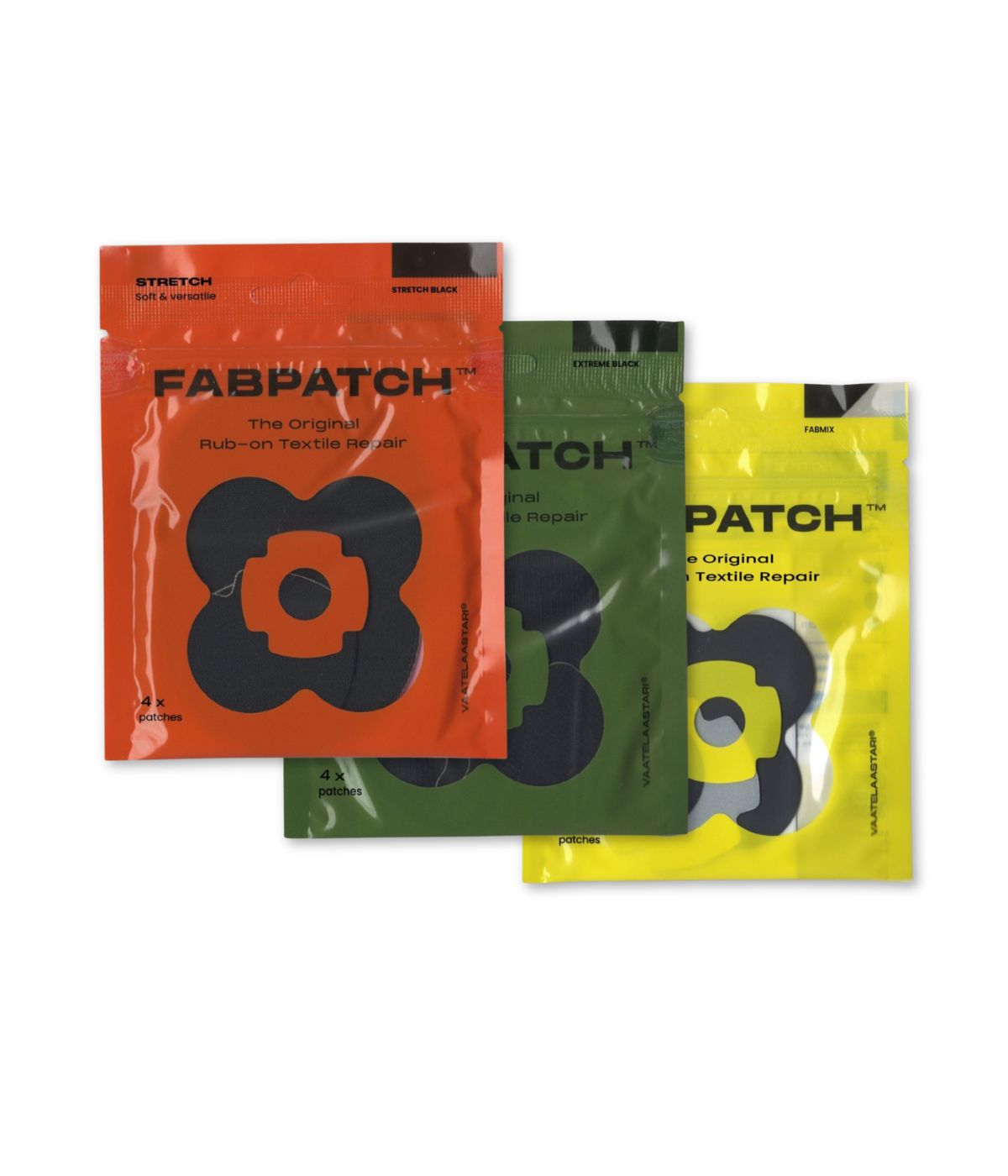 Best sellers -setti: STRETCH BLACK, EXTREME BLACK, REFLECTIVE FABMIX