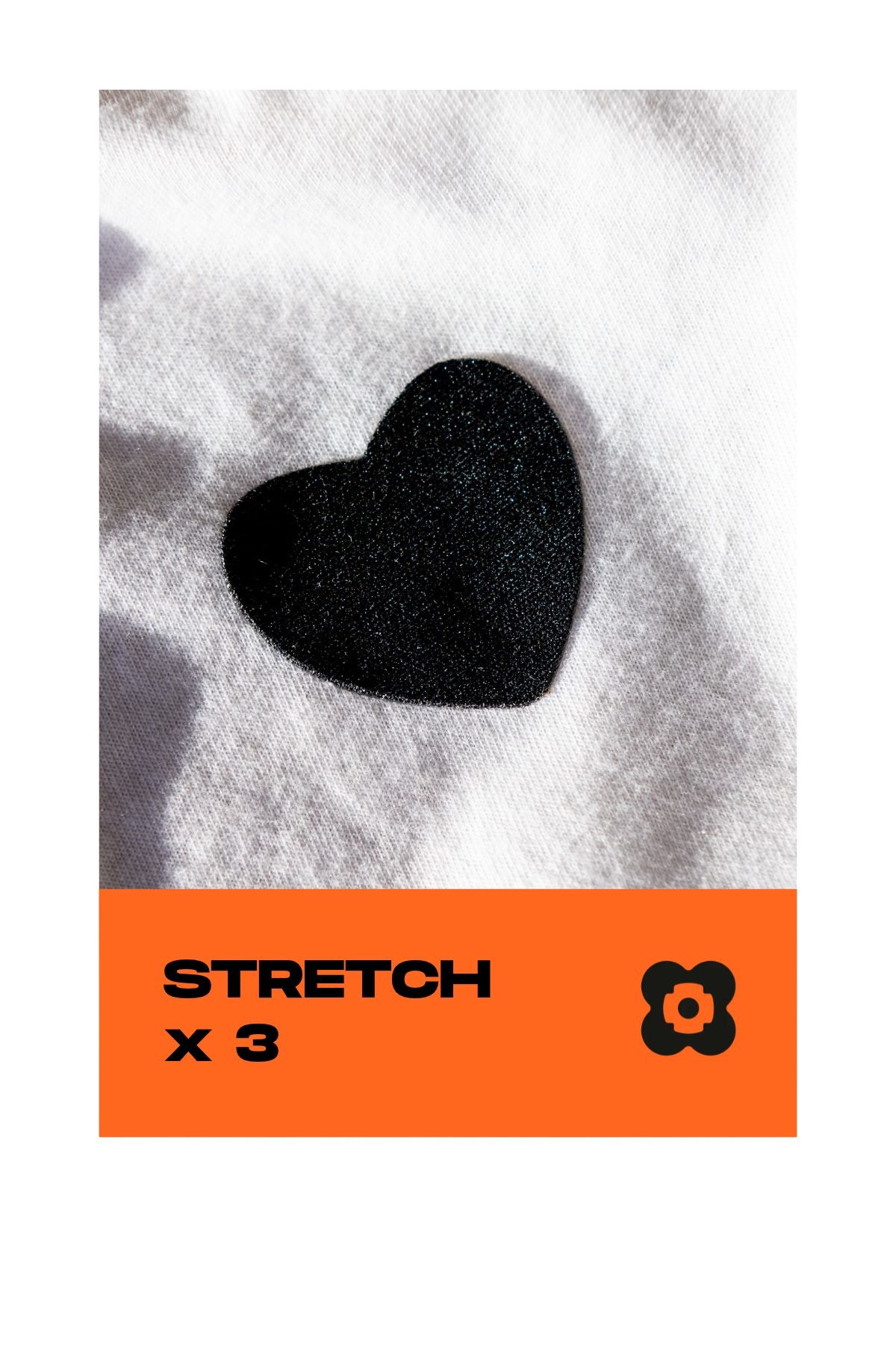 FABPATCH STRETCH Black mini hearts