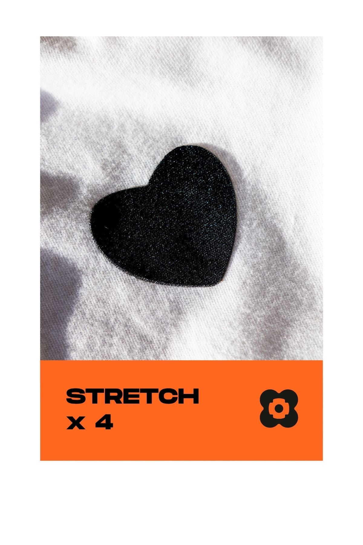 FABPATCH STRETCH Black mini hearts