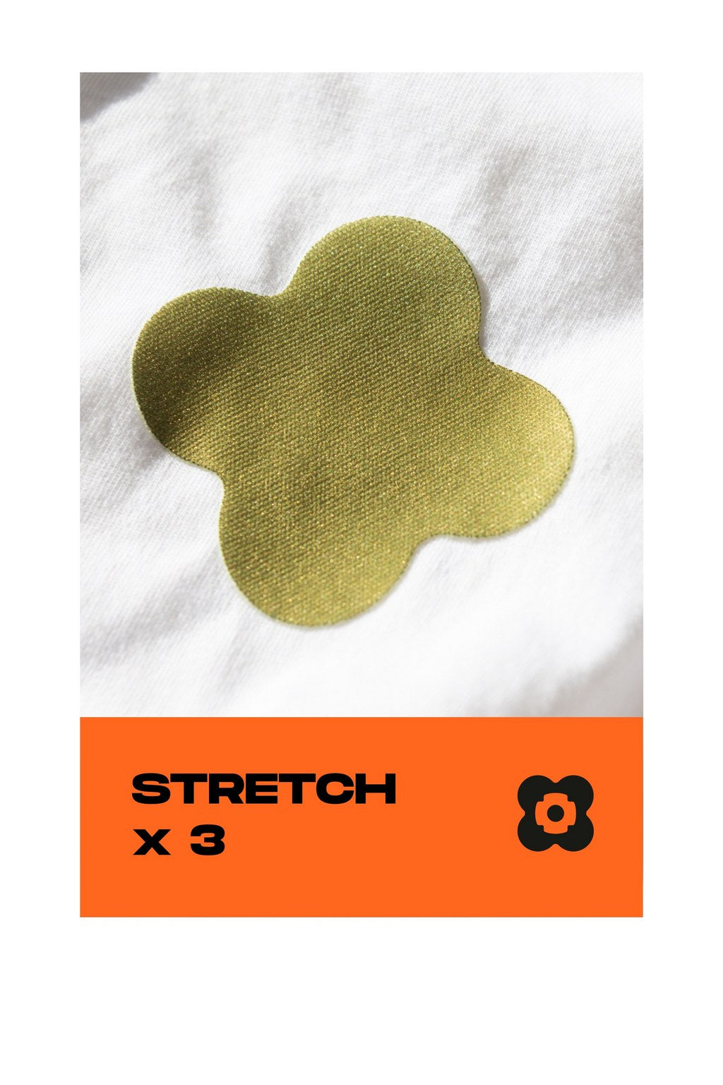 FABPATCH STRETCH Olive green flowers